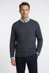Rundhalspullover OLYMP "OLYMP Strick Casual", Herren, Gr. S, blau (marine),