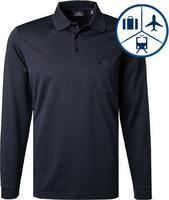 Poloshirt RAGMAN "Poloshirt Soft Knit Polo Knopf Langarm", Herren, Gr. S, blau