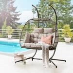 H&auml;ngestuhl DESTINY "COCO DOUBLE RELAX", grau (grau, braun), B:148cm H:198cm L:105cm,