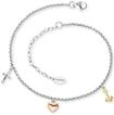 Fu&szlig;kette mit Anh&auml;nger ENGELSRUFER "Love & Hope - Glaube Liebe Hoffnung", rosa