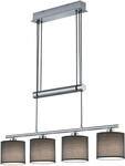 TRIO LEUCHTEN Pendelleuchte "Garda", grau (grau, nickelfarben matt), 4, 1 Stk., ohne