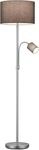 TRIO LEUCHTEN Stehlampe "Hotel", grau (nickelfarben, grau), 2, &Oslash; 40cm H: 170cm,