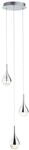 BRILLIANT Pendelleuchte "Frizzante", grau (chrom), 3, &Oslash; 26cm H: 143,5cm, 1 Stk.,