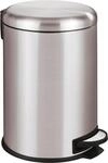 M&uuml;lleimer WENKO "Leman", silber (silberfarben), B:30,5cm H:44cm T:37,5cm, Edelstahl,