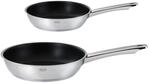Pfannen-Set R&Ouml;SLE "MOMENTS 2-tlg. &Oslash; 20,28 cm PTFE ProPlex", silber (silberfarben),