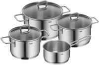 Topf-Set SILIT "Alicante", grau (edelstahl), B:30cm H:22,5cm L:52,5cm, T&ouml;pfe,