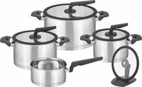 Topf-Set GSW "APART", silber (silberfarben, schwarz), T&ouml;pfe, Topf-Set, Induktion