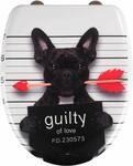 WC-Sitz WENKO "Guilty Dog", bunt, B:38cm L:45cm, Duroplast, Edelstahl, WC-Sitze,