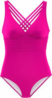 Badeanzug LASCANA, Damen, Gr. 42, Cup C, pink, Microfaser, Microfaser, Polyamid,