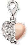 Charm-Einh&auml;nger ENGELSRUFER "HERZFL&Uuml;GEL", rosa (silberfarben, ros&eacute;goldfarben,
