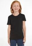 T-Shirt TOMMY HILFIGER "BOYS BASIC CN KNIT", Jungen, Gr. 8/128, schwarz,