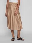 Plisseerock VILA "VINITBAN SKIRT - NOOS", Damen, Gr. L (40), beige (sandshell), Web,