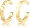 Paar Ohrklemmen ELLI "Ohrringe Earcuff Set Organic Look 925 Silber" Gr. 13, gold,