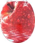 WC-Sitz ADOB "Apfel", rot, B:38cm H:6cm L:44,5cm, MDF - Mitteldichte Holzfaserplatte,
