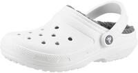 Hausschuh CROCS "Classic Lined Clog", Herren, Gr. 43, grau (wei&szlig;, grau),