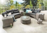 Gartenlounge-Set DESTINY "RIO Loungsset halbrund, Tisch &Oslash; 90cm, vintage grau", grau