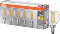 OSRAM LED-Leuchtmittel "LED-Lampe Tropfenform", Energieeffizienz: E, transparent