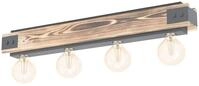 EGLO Deckenleuchte "LAYHAM Deckenlampe, Vintage, Holz und Stahl, E27, Flurlampe,