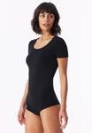 Kurzarmshirt SCHIESSER "Personal Fit", Damen, Gr. S, schwarz, Single Jersey,