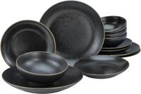 Teller-Set CREATABLE "Geschirr-Set Industrial", gold (schwarz, goldfarben), 12 Stk.,