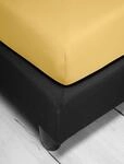 Spannbettlaken IRISETTE "Jupiter 8", gelb (honigfarben), L:200cm, Mako-Jersey,