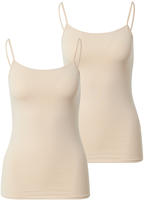 Unterhemd SCHIESSER "Unterhemd 2er Pack", Damen, Gr. XL, N-Gr, beige (beige (sand)),