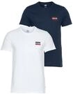T-Shirt LEVI'S "LE 2PK CREWNECK GRAPHIC", Herren, Gr. XXL, blau (wei&szlig;, marineblaus),