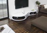 Lowboard SALESFEVER "Slow Design TV-Kommode f&uuml;r stilvolles Wohnen", braun (wei&szlig;,