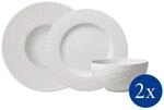 Geschirr-Set VILLEROY & BOCH "Starter-Set Manufacture Rock wei&szlig;", wei&szlig;, Porzellan,