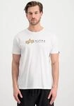 Kurzarmshirt ALPHA INDUSTRIES "Alpha Label T", Herren, Gr. XXL, wei&szlig;, Single...