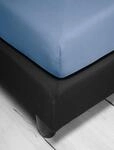 Spannbettlaken IRISETTE "Jupiter 8", blau (mittelblau), L:200cm, Mako-Jersey,