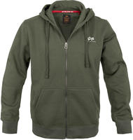 Kapuzensweatjacke ALPHA INDUSTRIES "Basic Zip Hoody SL", Herren, Gr. M, gr&uuml;n