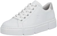 Plateausneaker RIEKER, Damen, Gr. 36, wei&szlig;, Lederimitat, Schuhe Plateausneaker, in