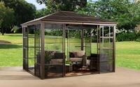 Pavillon SOJAG "Castel 10x12", braun (braun, braun, braun), B/H/T: 297cm x 282cm x