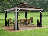 Pavillon SOJAG "Gazebo Messina", beige (beige, braun), B/H/T: 483cm x 307cm x 363cm,