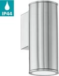 Wandleuchte EGLO "RIGA", silber (edelstahlfarben), B:6,5cm H:15cm T:9,5cm, Leuchten,