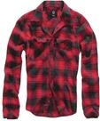 Flanellhemd BRANDIT "Check Shirt", Herren, Gr. XXL, US, rot, schwarz, Obermaterial: