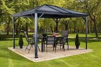 Pavillon SOJAG "Ventura", grau (grau, grau), B/H/T: 296cm x 260cm x 296cm, Pavillons,