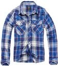Flanellhemd BRANDIT "Check Shirt", Herren, Gr. S, US, blau (blau, wei&szlig;),