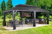 Pavillon SOJAG "Gazebo Messina", grau (anthrazit, anthrazit), B/H/T: 598cm x 307cm x