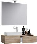 Waschtisch VCM "3-tlg G&auml;ste WC Waschplatz Waschtisch Gudas Spiegel", braun (sonoma,