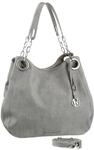 Henkeltasche BRUNO BANANI, Damen, Gr. B/H/T: 34cm x 30cm x 16cm, grau,...