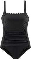 Badeanzug LASCANA "Camilla", Damen, Gr. 38, Cup D, schwarz-wei&szlig; (schwarz, wei&szlig;),