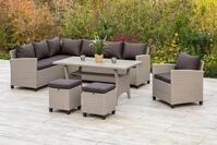 Garten-Essgruppe MERXX "Palma", beige (natur, dunkelbraun), H:74cm T:70cm,