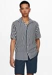 Kurzarmhemd ONLY & SONS "ONSWAYNE LIFE SS VISCOSE", Herren, Gr. S, N-Gr, blau