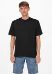 T-Shirt ONLY & SONS "ONSFRED LIFE RLX SS TEE NOOS", Herren, Gr. XL, schwarz, Single