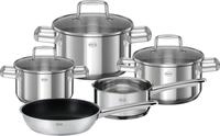 Topf-Set R&Ouml;SLE "MOMENTS, 5-tlg. incl. Pfanne 24 cm", silber (silberfarben), T&ouml;pfe,