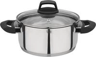 Bratentopf GSW "Como", silber (edelstahlfarben), H:9cm &Oslash;:20cm, T&ouml;pfe, Bratentopf,