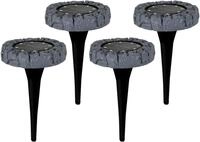 LED Gartenleuchte N&Auml;VE "LED-Solar Bodenleuchte", grau, H:11cm &Oslash;:11cm, Leuchten, LED