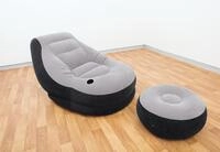 Luftsessel INTEX "Ultra Lounge Ottomane", grau (grau, schwarz), Luftbetten, B/H/L: